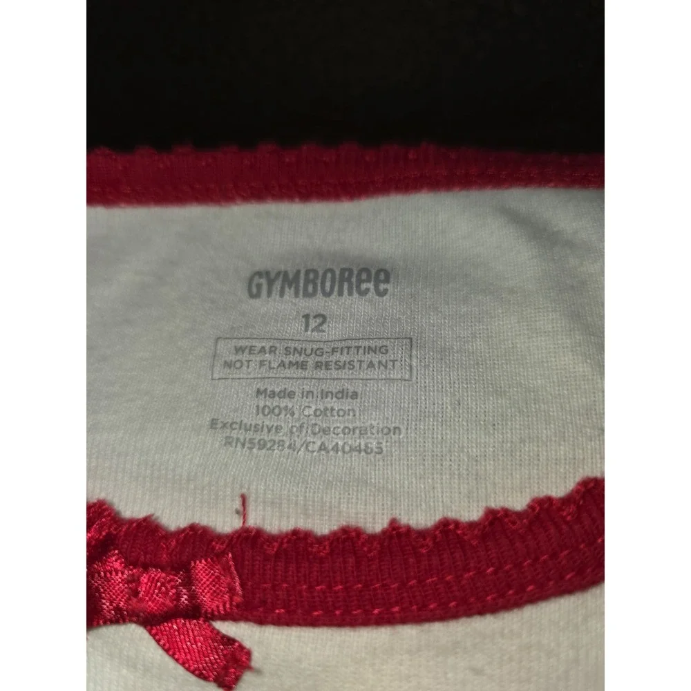 Gymboree candy apple back to school pajamas gymmies size 12